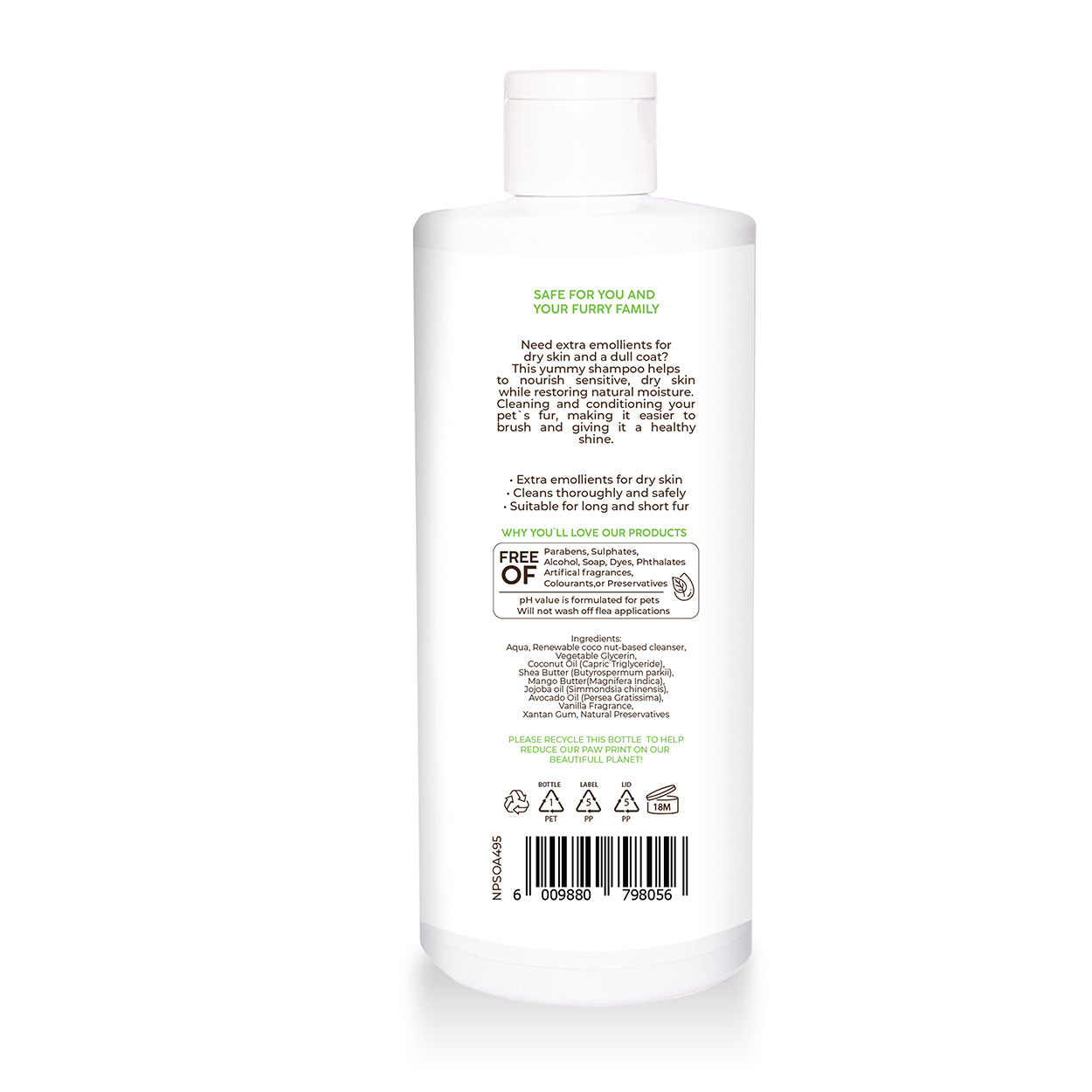Natural Pet Shampoo – Dry Skin Care Vanilla