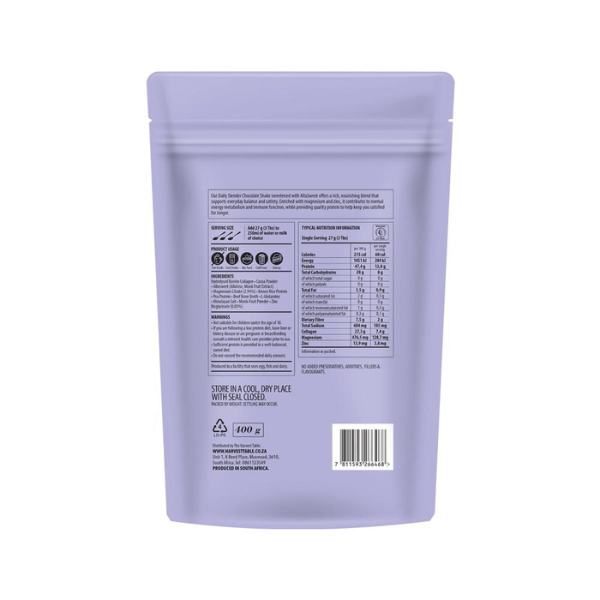 The Harvest Table Daily Slender Shake Chocolate 400g